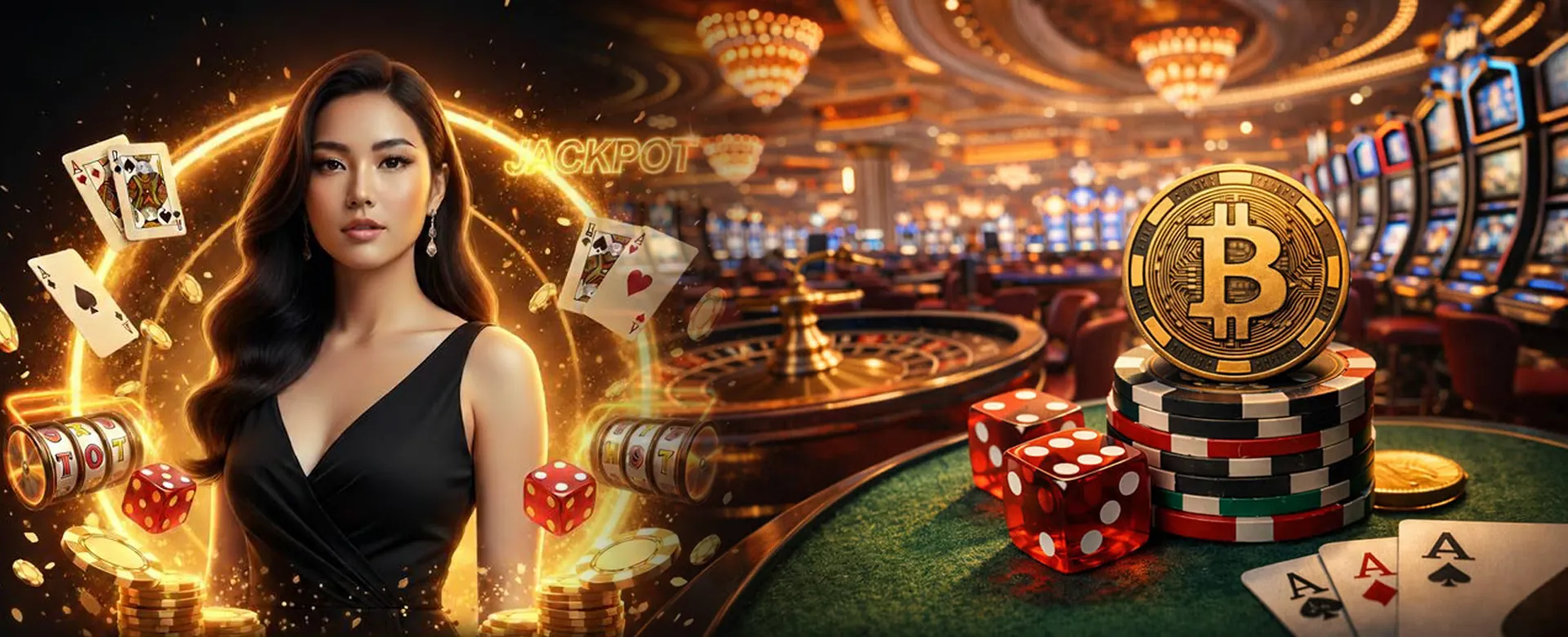 okbet Newbie Guide Hero Image: A vibrant depiction of online casino and sports betting with a welcome bonus, set against a dark, professional background.